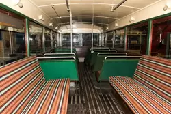 Двухэтажный троллейбус K2-class, 1939 г. — первая палуба —троллейбусы были известны не шумной и плавной ездой, а интерьеры были удобными и уютными
