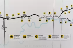 Схема строительства линии Кроссрэйл (Crossrail) — какие станции будут строиться или реконструироваться, в центре города пройдет под землей (показано серым цветом)