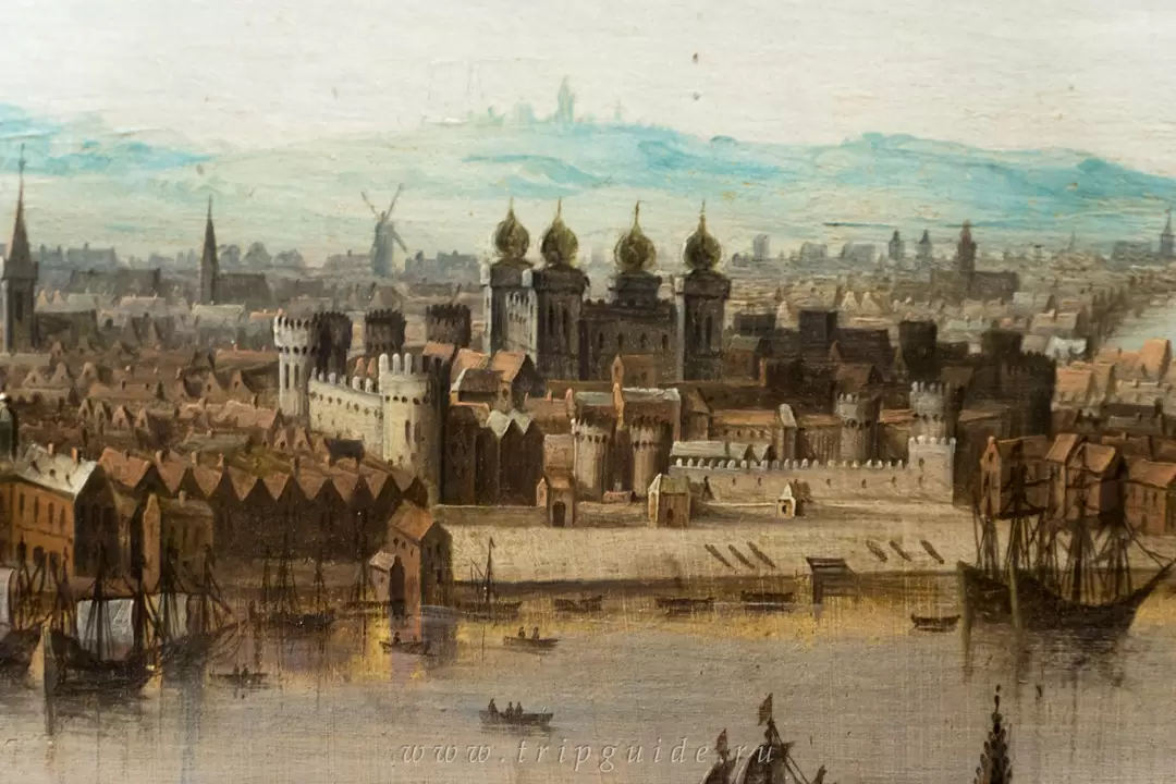 Крепость Тауэр — вид Лондона из района Саутварк (Southwark) около 1630 г. Крепость Тауэр — вид Лондона из района Саутварк (Southwark) около 1630 г.