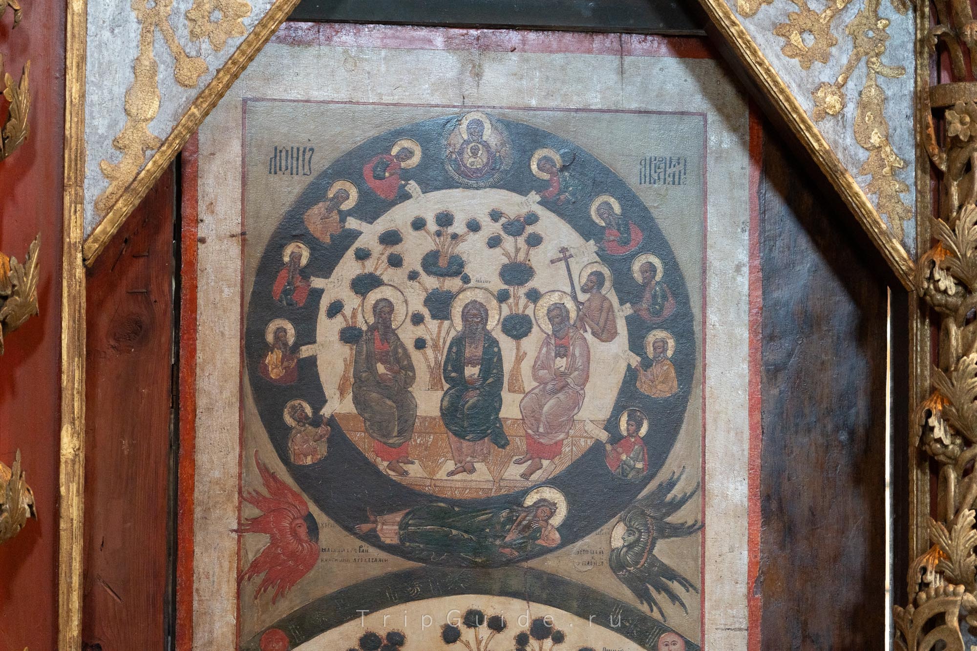 Икона «Лоно Авраамово» в северной двери, Преображенская церковь, музей Кижи Икона «Лоно Авраамово» в северной двери, Преображенская церковь, музей Кижи
