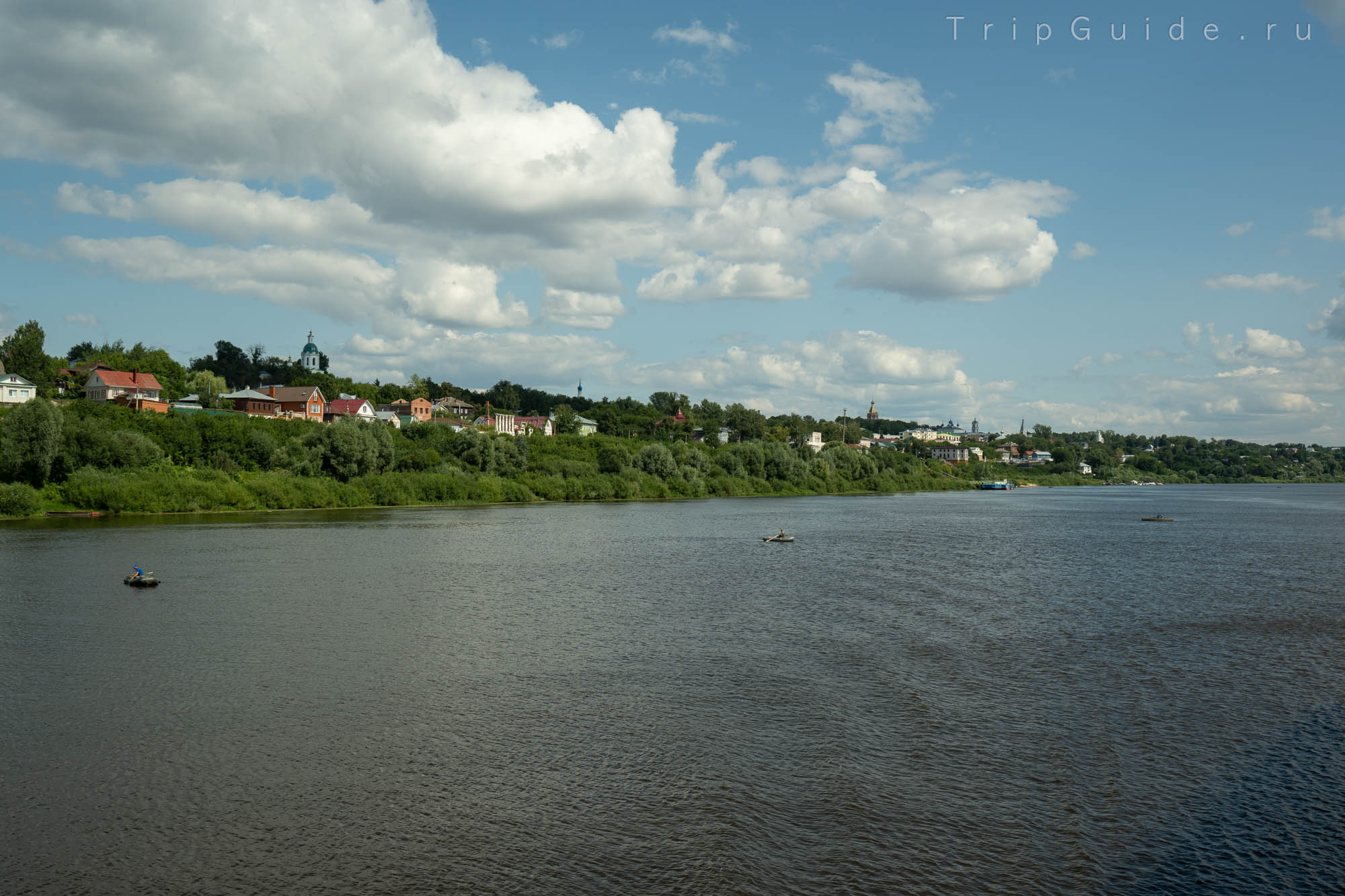 Панорама города Касимов с реки Ока